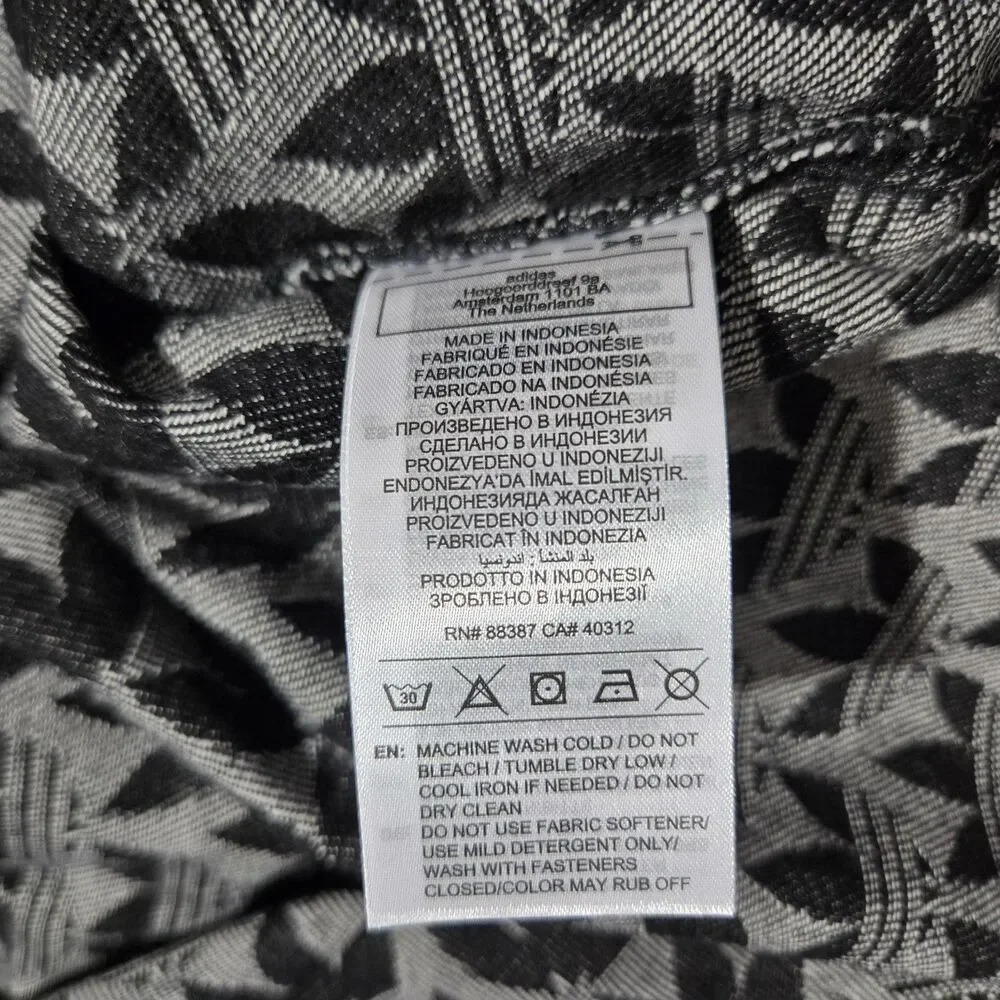 Adidas Originals Denim Monogram Button Long Sleeve‎ Shirt Mens Medium Oversize